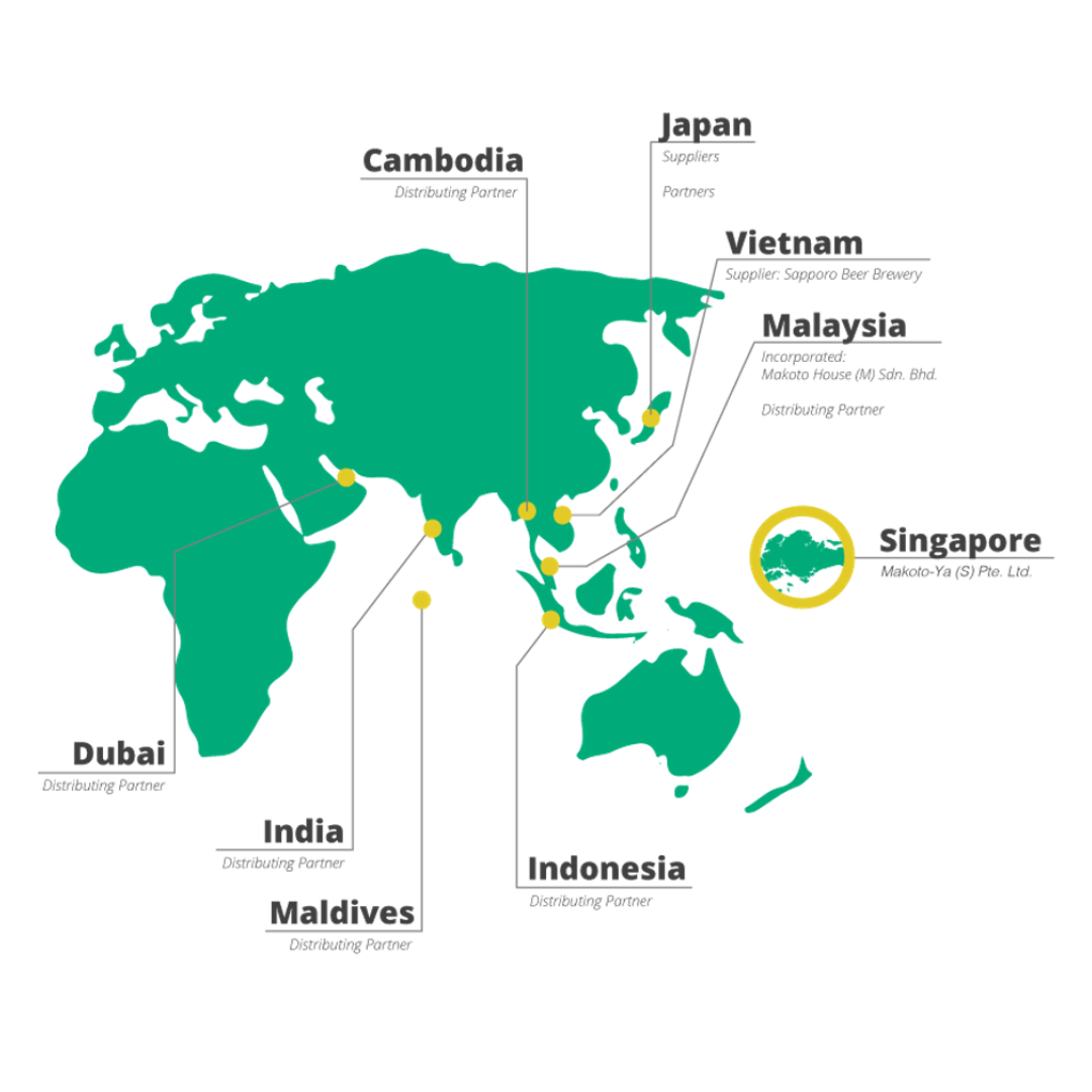 Makoto-Ya's network of suppliers across the region